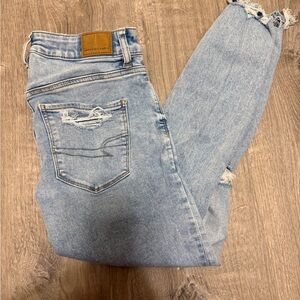 American Eagle Outfitters Light Blue Skinny Distressed Jeans